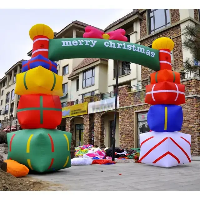 2024 Inflatable Santa Claus Christmas Arch Outside Decorative Yard Display Customized Archway Inflatable Decorations