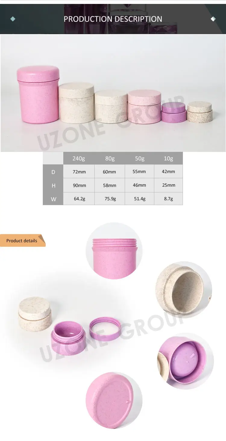 Wholesale factory price 10g 50g 80G 240G recyclable PLA plastic Jar for cosmetic