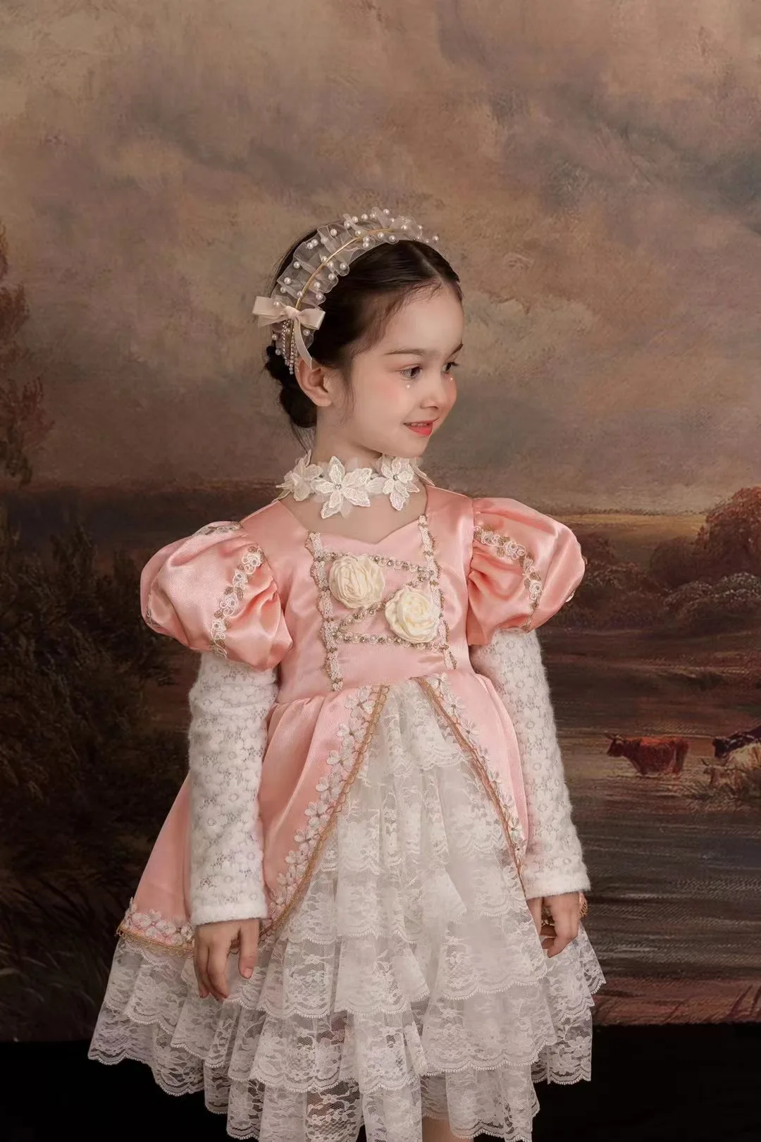 Kids Spanish Baby Lolita Dress for Girls Vintage Children Boutique Clothing Girl Spain Ball Gowns