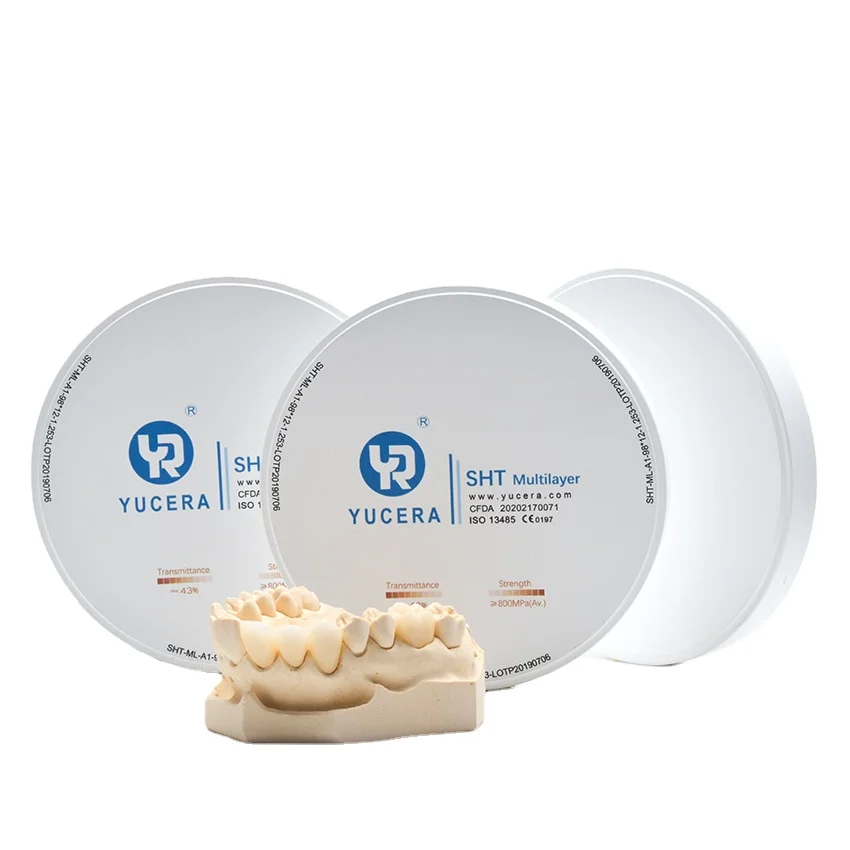 Yucera dental multilayer SHT zirconia ceramic block open system 98mm for dental cad cam