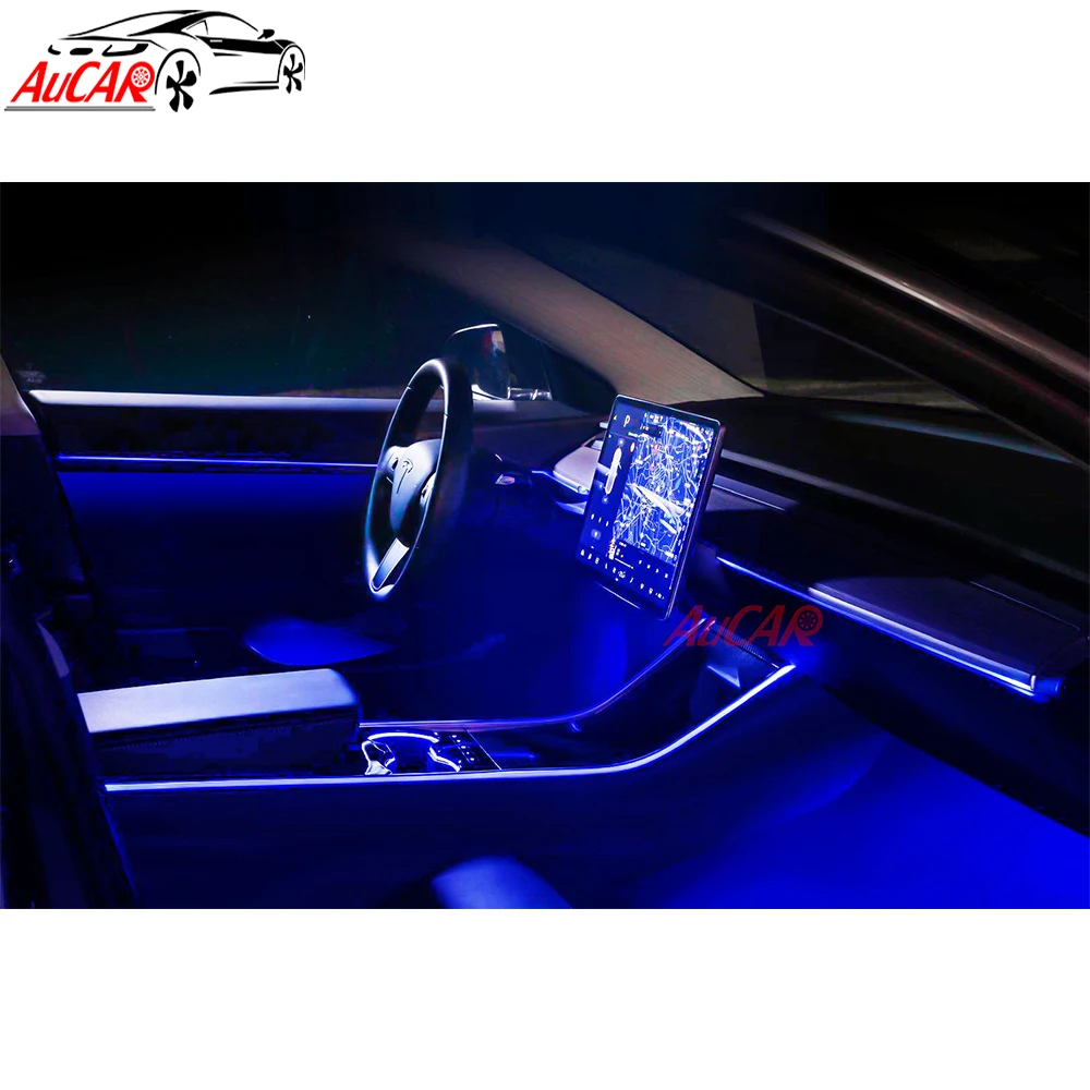 AuCAR Dashboard Interior OEM Original Factory Atmosphere Advanced Ambient Light for tesla Vehicle Auto Interior Lights