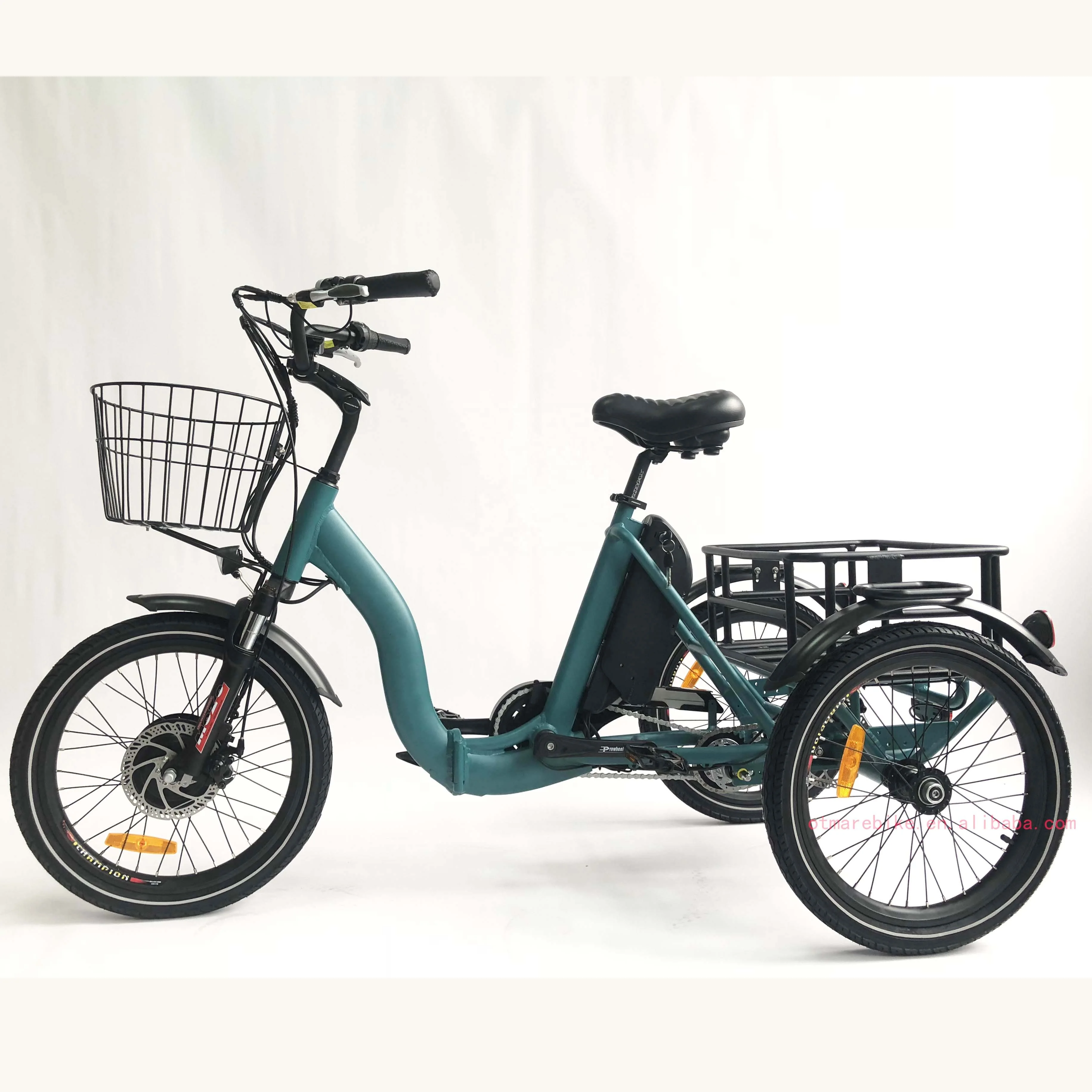 20 inch city electric bike 3 wheel front drive mini tricycle electric bike cargo rear basket urban electric bicycle