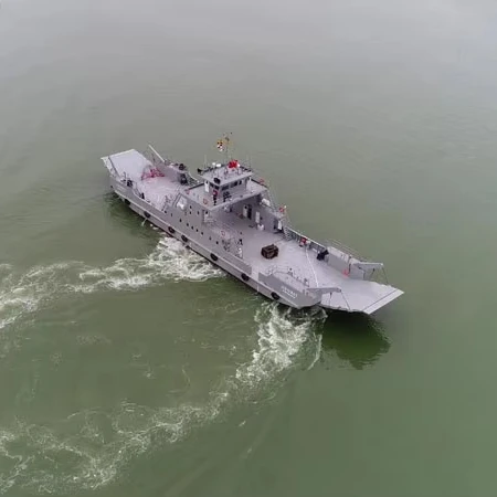 Grandsea 38m Steel Material LCT RORO Double Ended Car Sand Coal Barge Boat for sale