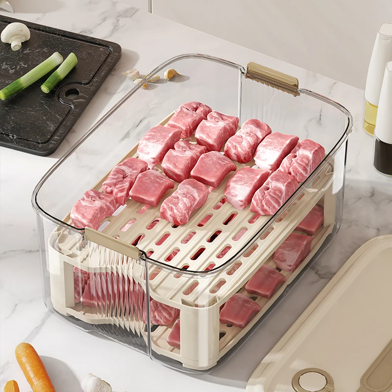 Sustainable Kitchen Organizer Hot Food Fruit & Meat Storage Containers With Lids And Handle Food Preservation Containers
