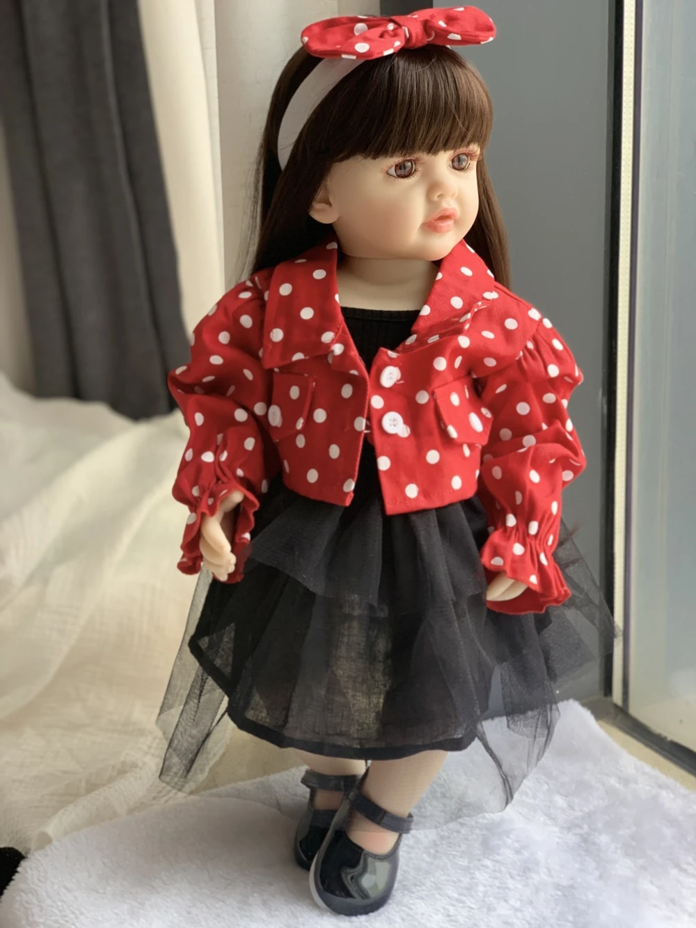 R&B Wet Girls Reborn Doll 60cm Baby Dolls Black 24 Inch Silicone Realistic Wholesale Kit Benes De Reborn Baby Dolls