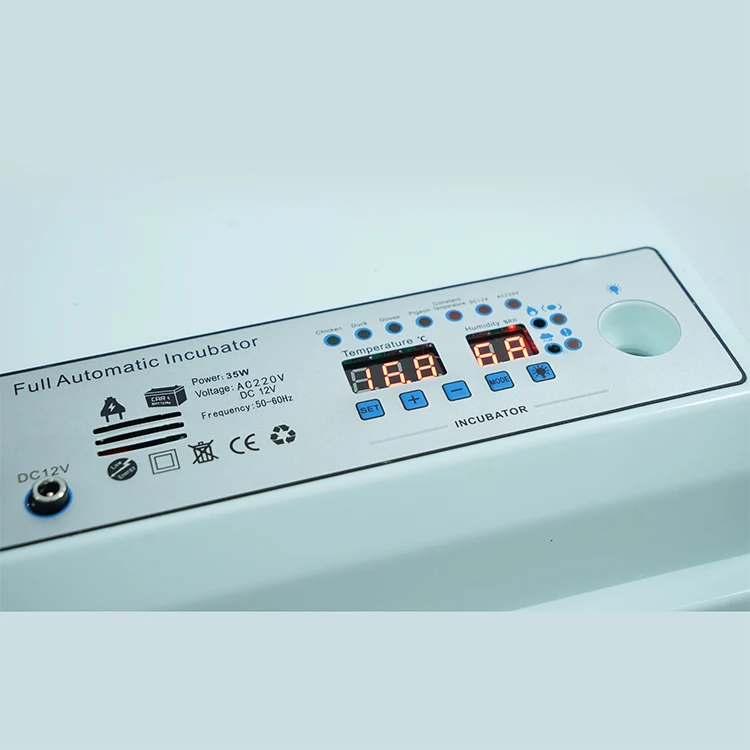 Hot Selling High Hatchability Portable Temperature and Humidity Display Dual Power 36 Egg Incubators for Home Use