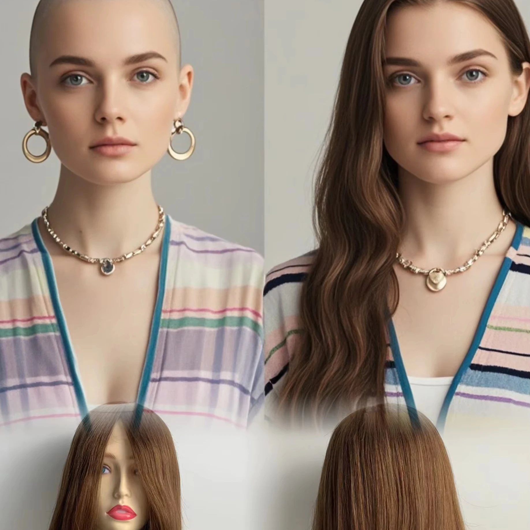 Женский парик из натуральных волос