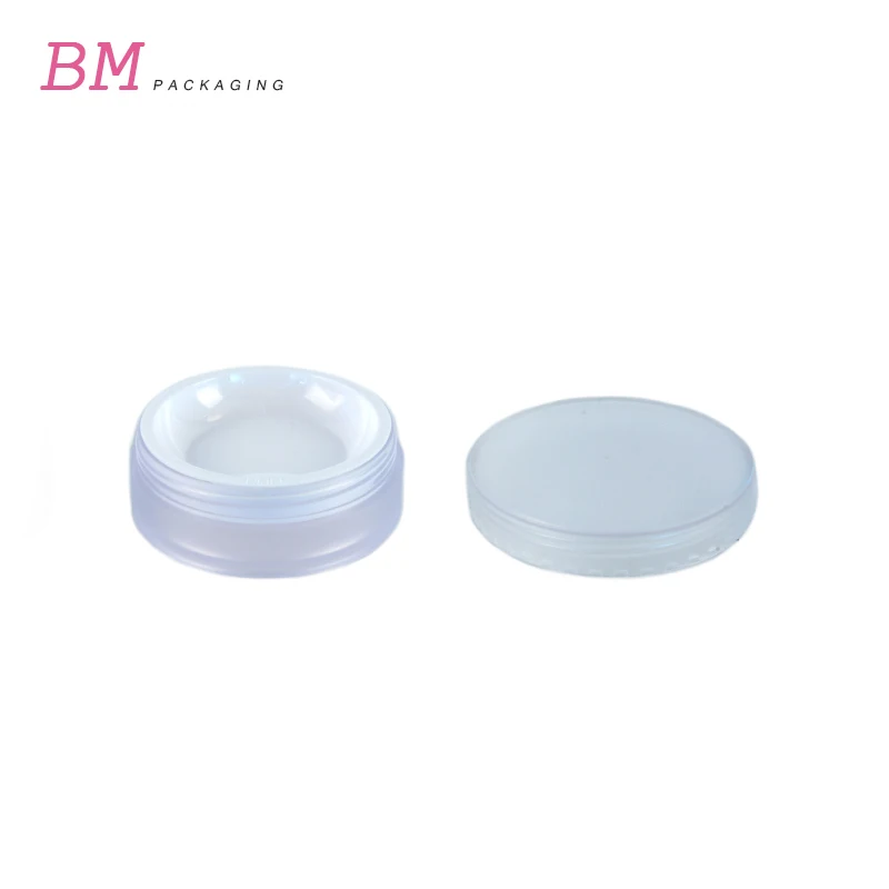 double layers mesh loose powder container AS material 8g small transparent frosted plastic loose powder jar with sifter