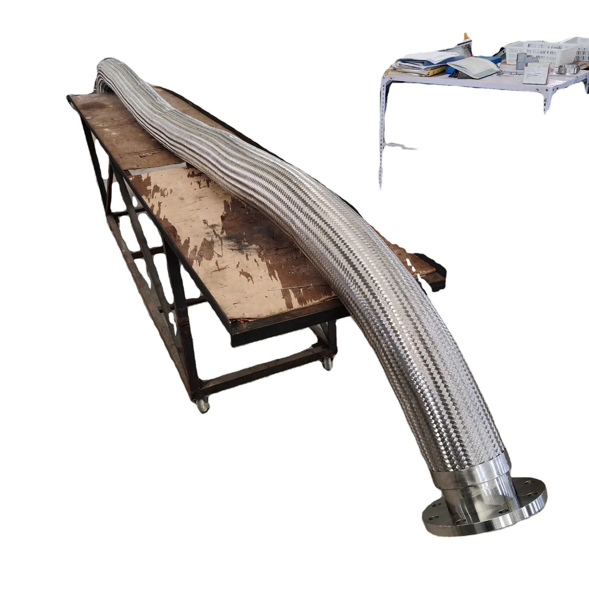 Metal braided flexible hose high pressure with flanges