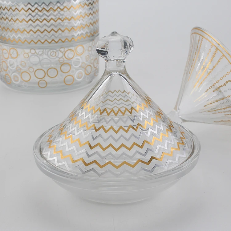 Food Storage Glass Moroccan Mini Tajine Arabic Style Glass Tajine dates bowl