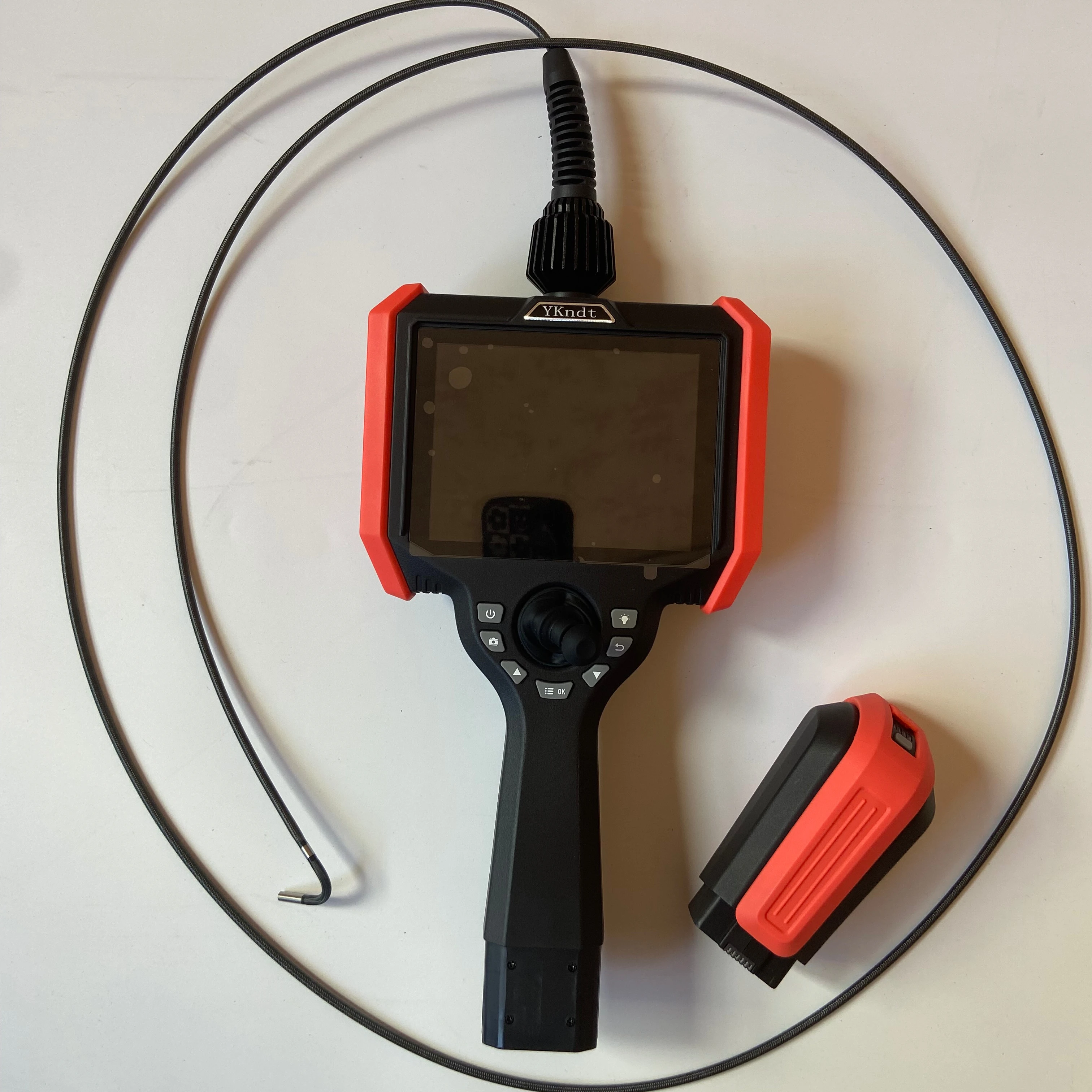 Flexible Industrial Borescope with 6mm Probe Lens, 2Mts Working Cable, 360 Degree Joystick Articulation, 5 Inch Display
