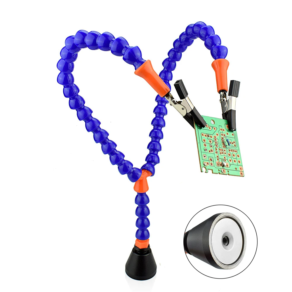 Magnetic Base Third Hand Soldering PCB Holder Welding Helping Hands Flexible Arm Soldering Station Welding Repair Tool