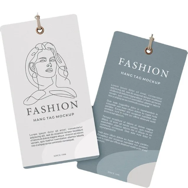 Luxury Custom brand embossed logo garment label swing tag clothing jewelry packaging accessories textured paper hang tags