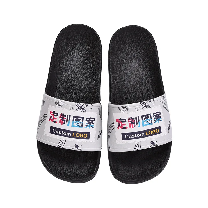 Factory Slippers Custom Logo Personalized Patterns Creative Flip Flops Trendy Couple Home Bathroom Slippers Wholesale