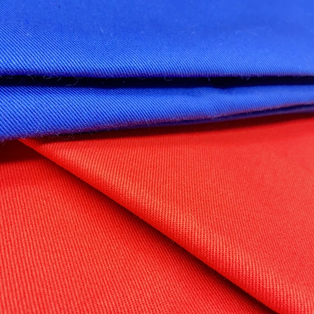 Customized colors 2/1 Twill garment textile Spandex cotton twill fabric for clothes