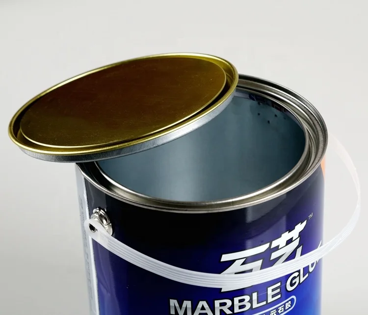 1 Liter Round Metal Bucket Tinplate Can Drum metal Lid For paint Motor Oil