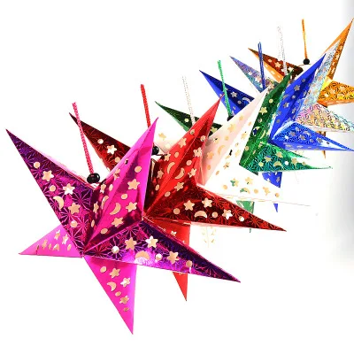 Christmas laser hollow star paper 3D star pendant decoration mall hotel ceiling wedding centerpieces