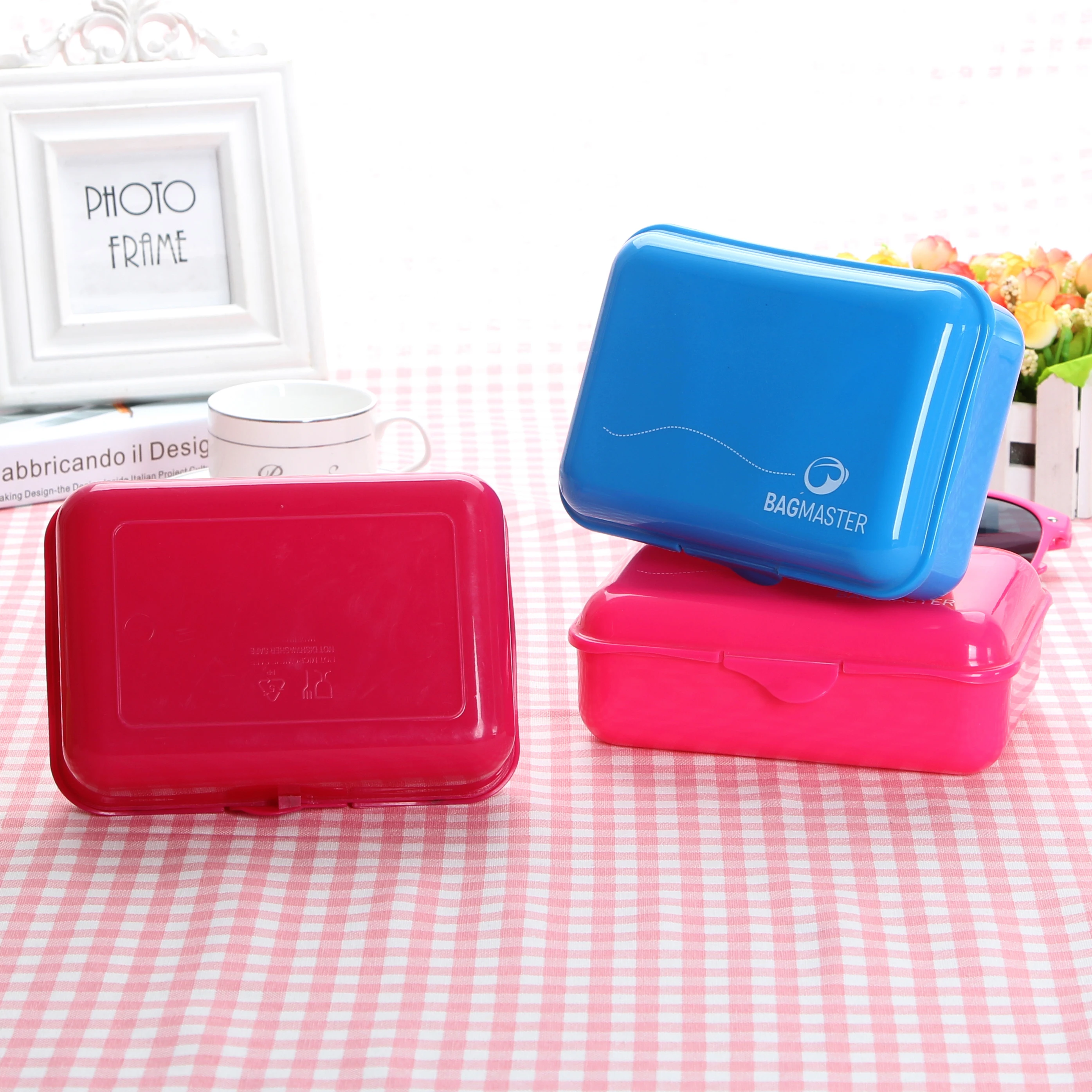 
Customized Easy Carry leakproof snack box children kids lunch box plastic 