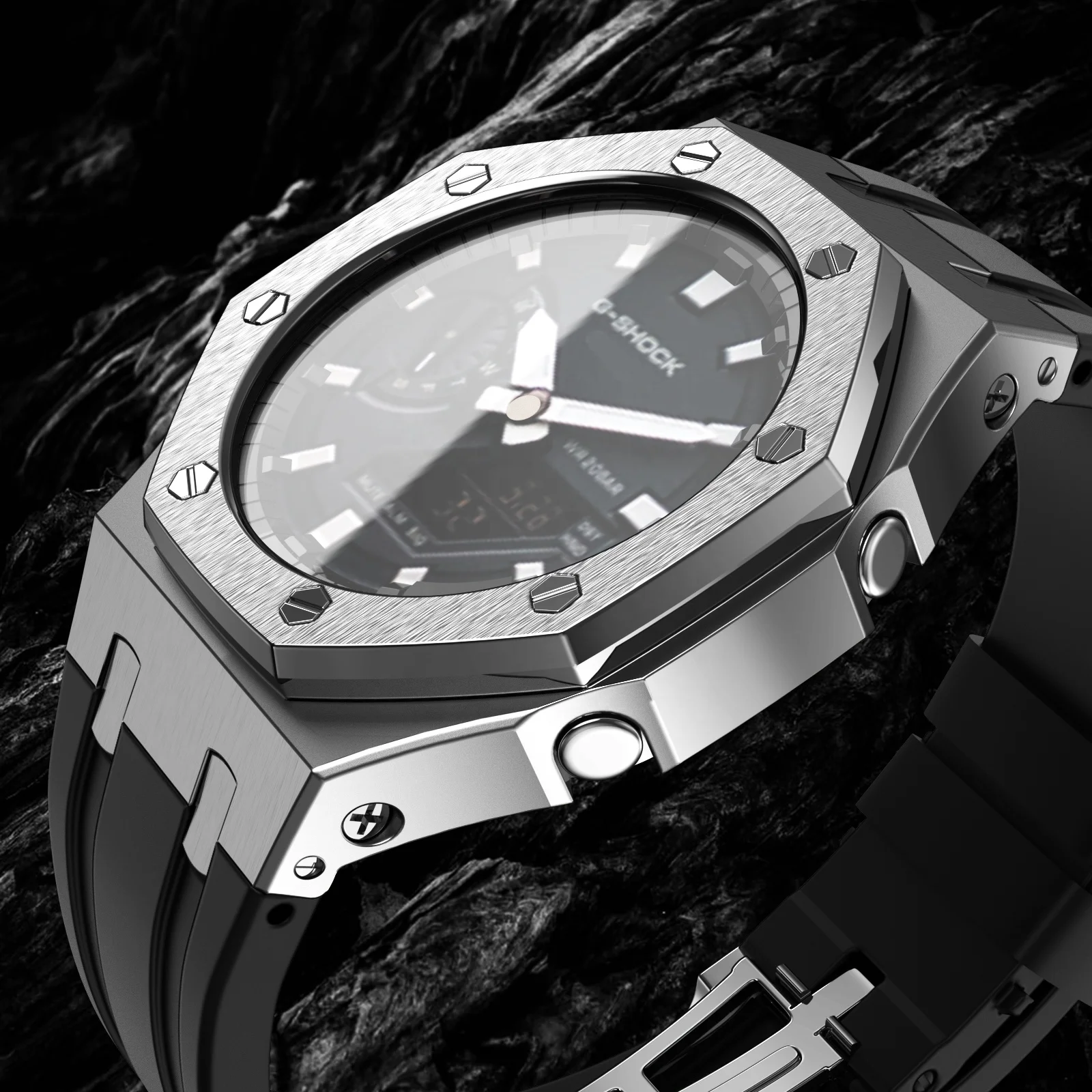 Часы 4rd поколения AP модифицированные Gshock GA2100 металлический корпус роскошный резиновый ремешок для часов из нержавеющей стали
