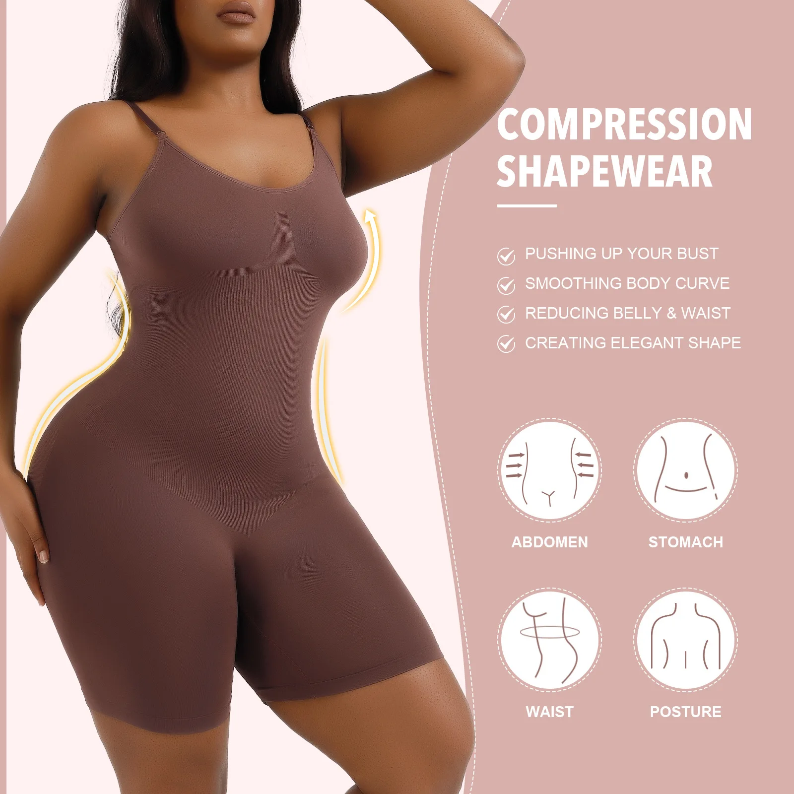 Hot Sale Seamless Bodysuit Butt Lift Shapers For Women Full Body Bodyshapers
