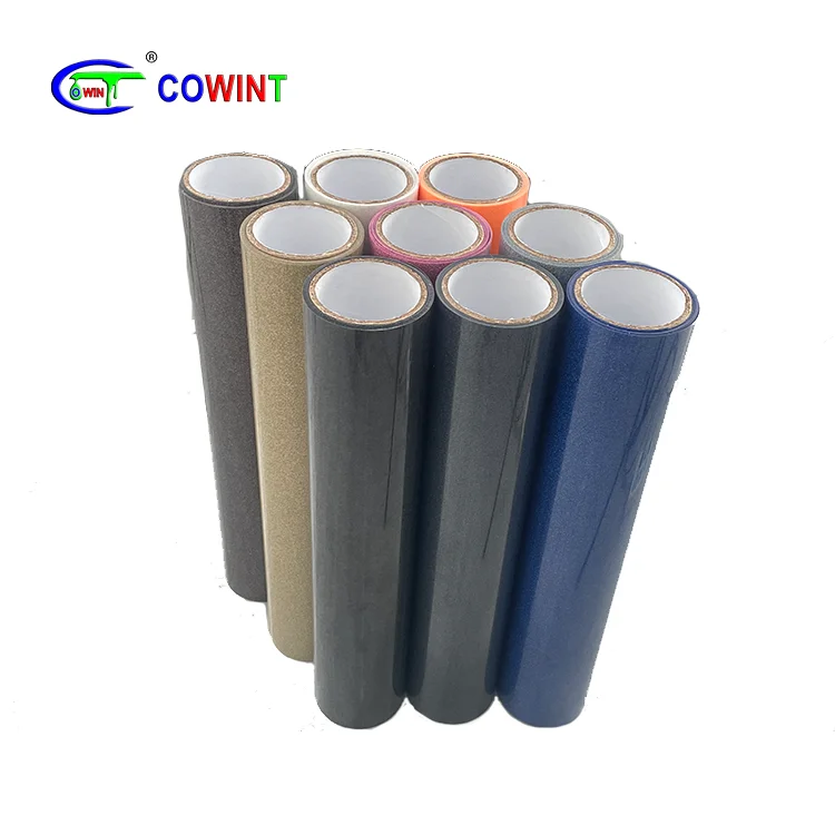 Cowint Textile Vinyl Sheets PVC Thermal Press Rolls Film White Glitter Htv Easysubli Heat Transfer