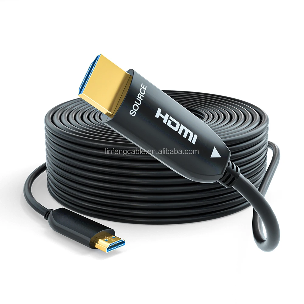 New material zinc alloy shell optical 4K 60Hz HDR 18Gbps AOC fiber optic HDMI Cable 2.0