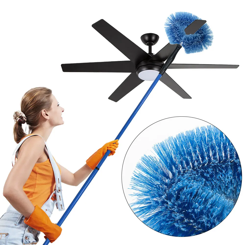 Ceiling Duster Removable Ceiling Fan Blade Cleaner with Telescoping Extension Pole Multifunctional for Cleaning Wall Door Window