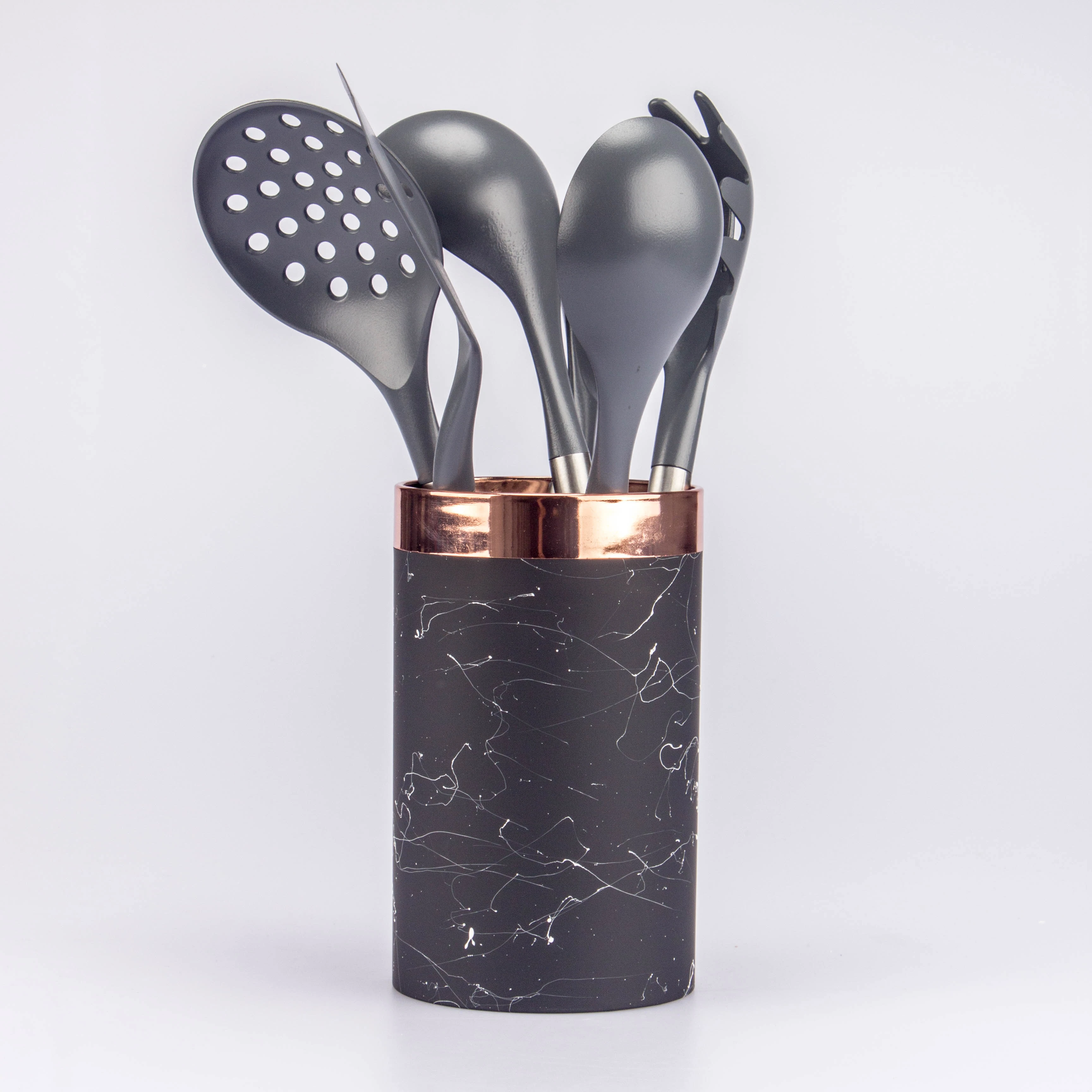 Мраморная серия кухонных нейлоновых кухонных принадлежностей 7-piece набор инструментов для хранения