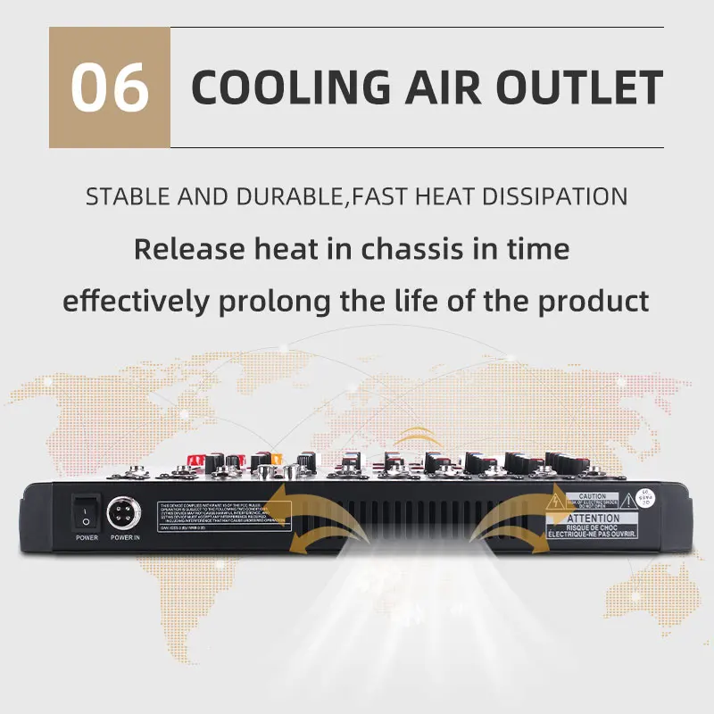 KAIKA RX6- 6 k Audio Mixer 6 channel  digitale  dj controller/audio console mixer