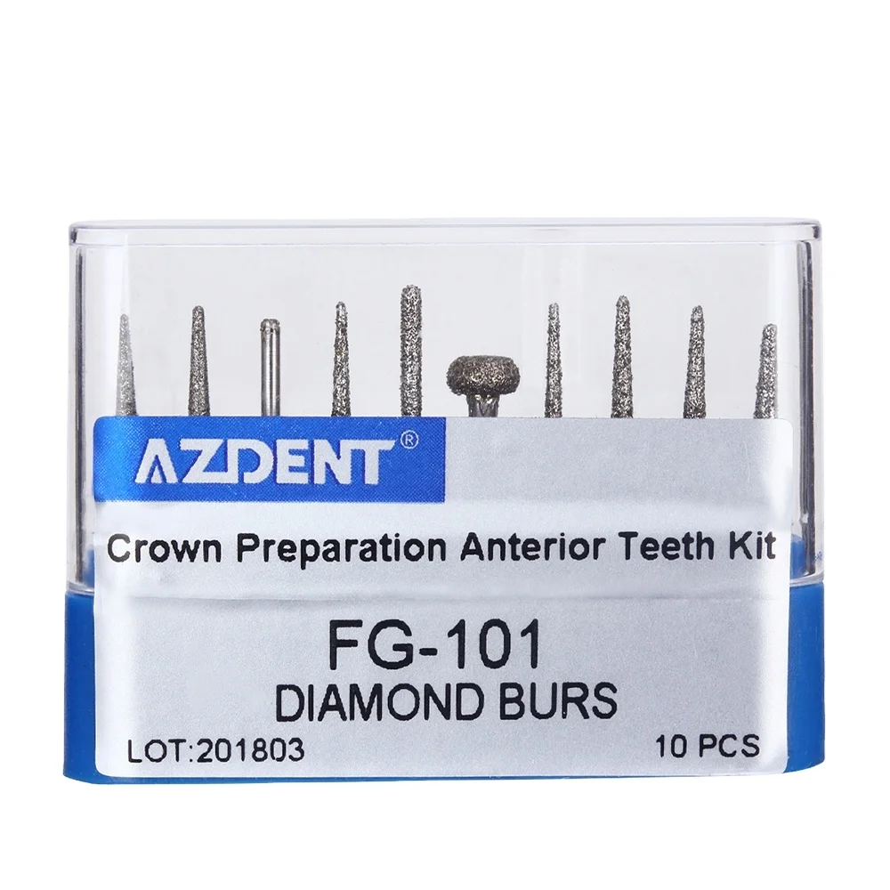 AZDENT FG-101 10pcs High Speed Dental Diamond Burs