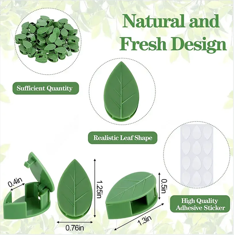 Plant Climbing Artifacts Fixing Clip Leaf Shape Self-Adhesive Garden Hook Support Climbing Plants Tracele