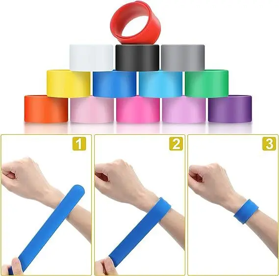 Exclusive Offer Highly Rated Custom LOGO Silicone Slap Wristband Stylish Gift Lightweight Activity Silicone Snap Bracelet