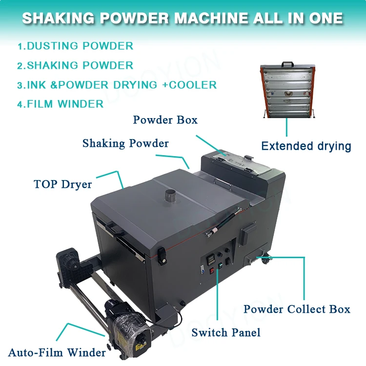 Wholesale Chinese factory 35CM  37CM curing width DTF powder shaker machine for EPS I1600  F1080 head printer