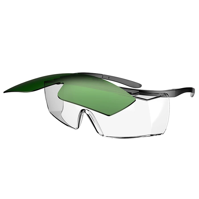 Economical Custom Design Dark Green+transparency Pc Safety Flip Cover Flip Type Protective Glass