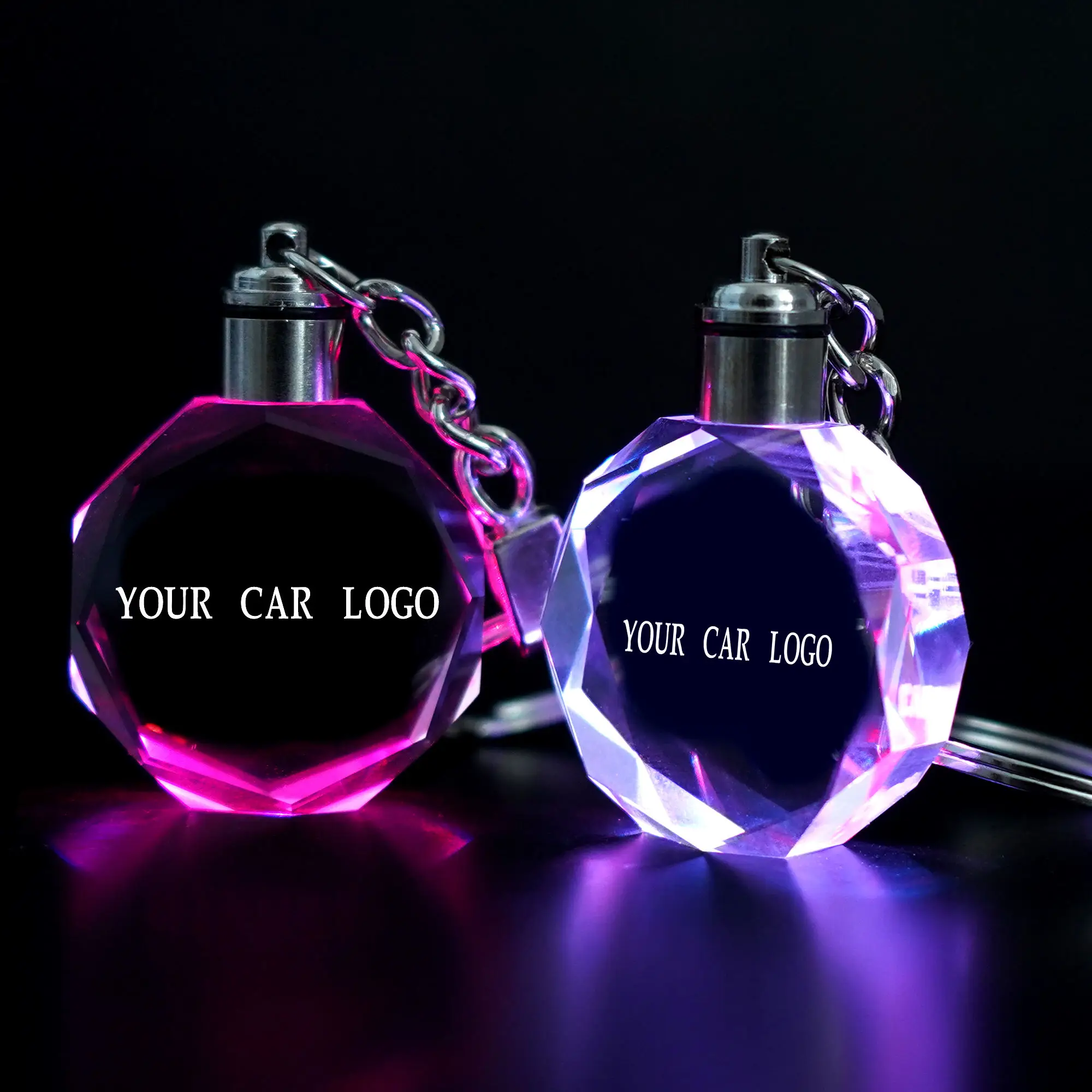 Прозрачный сувенирный подарок K9 рекламный светодиод с логотипом ручной работы красочный пользовательский 3d лазерный гравировальный кристаллический стеклянный брелок