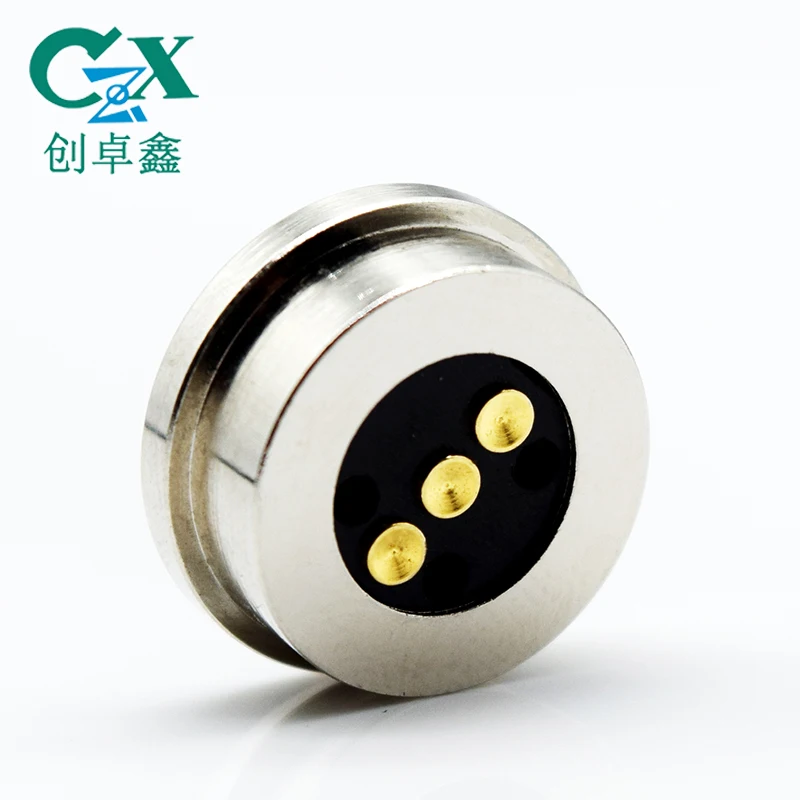 3 pin magnetic connector embedded rail small magnetic charging connector