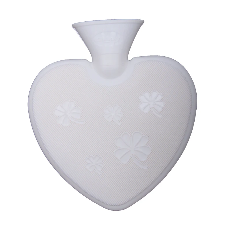 
rubber heart shaped hot water bottle with plush animal cover 