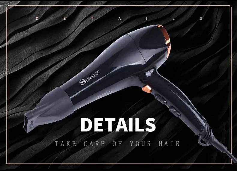 SURKER Negative Ion Hair Dryer Professional Salon Multi-stage Adjustment Hair Dryer