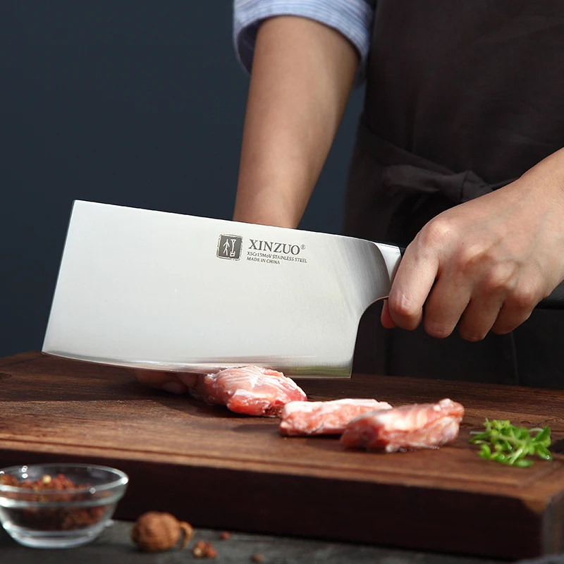 6.5 Inch X5Cr15MoV Steel Chopping Knife Ebony Wood Handle Bone Chopper