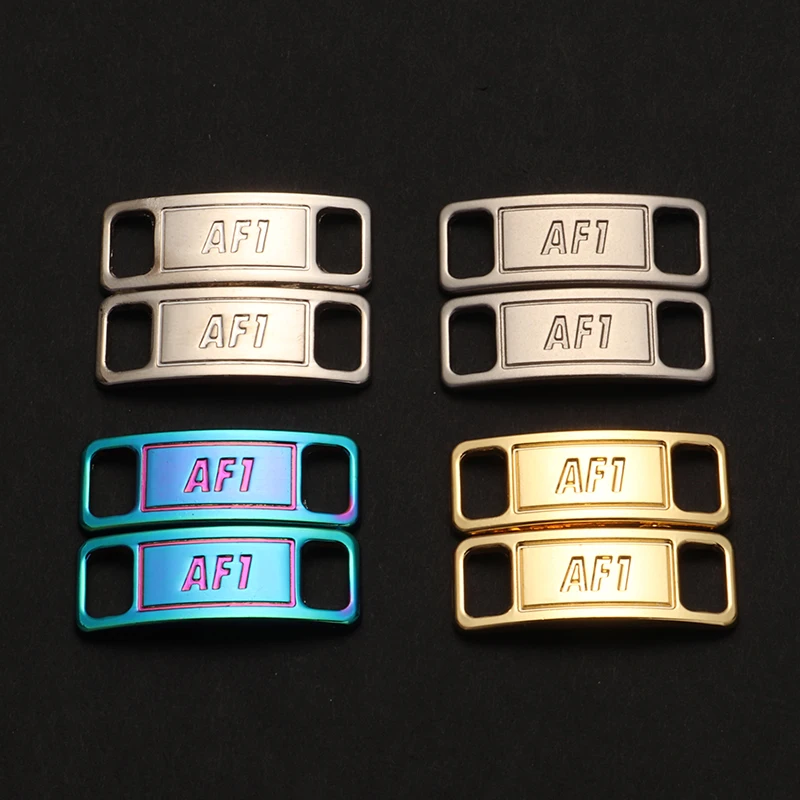 
AF1 shoe lace lock for sneaker tag customized color for shoe tag shoes decoration charm lace lock in shiny gold shoelace lock 