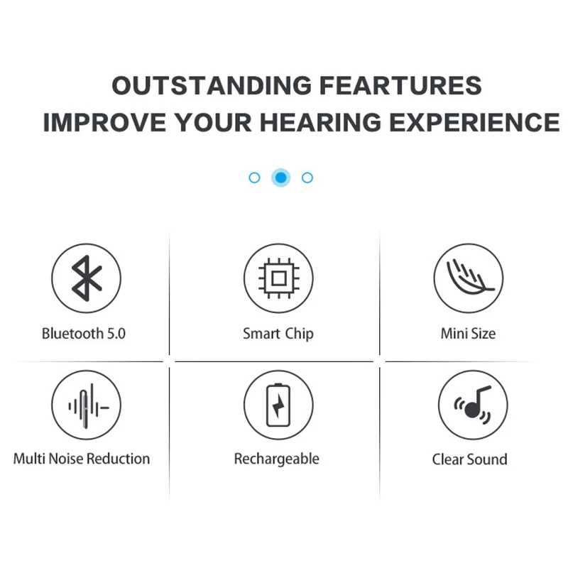 TV Black Digital Personal Rechargeable Inner Ear Hearing Amplifier Aid