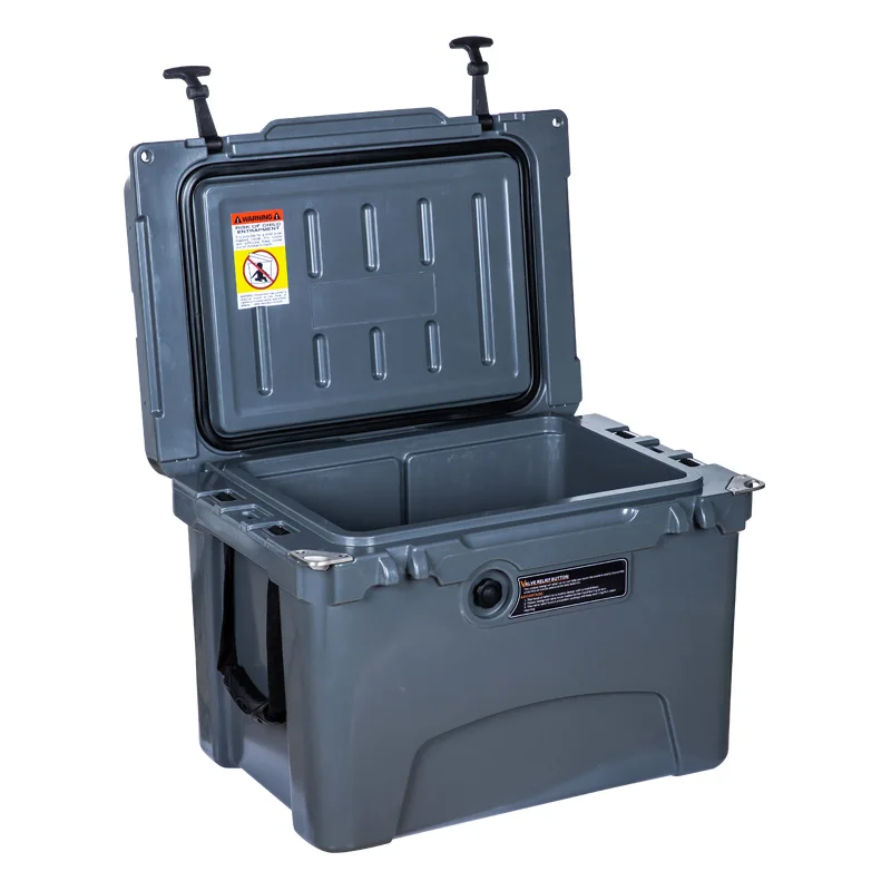 35QT ODM&OEM insulated fish boxes Hard Cooler hand lever shipping box cooling rotomolded cooler box