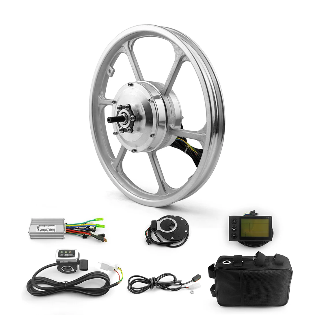 DIY 350w 30km/h 16 inch Front 100mm brushless  dc gear electric bike motor hub