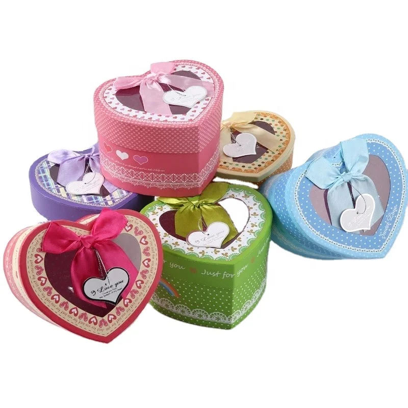 
Special Paper Cardboard Empty Lovely Heart Shaped Sweet Gift Box With Lid 