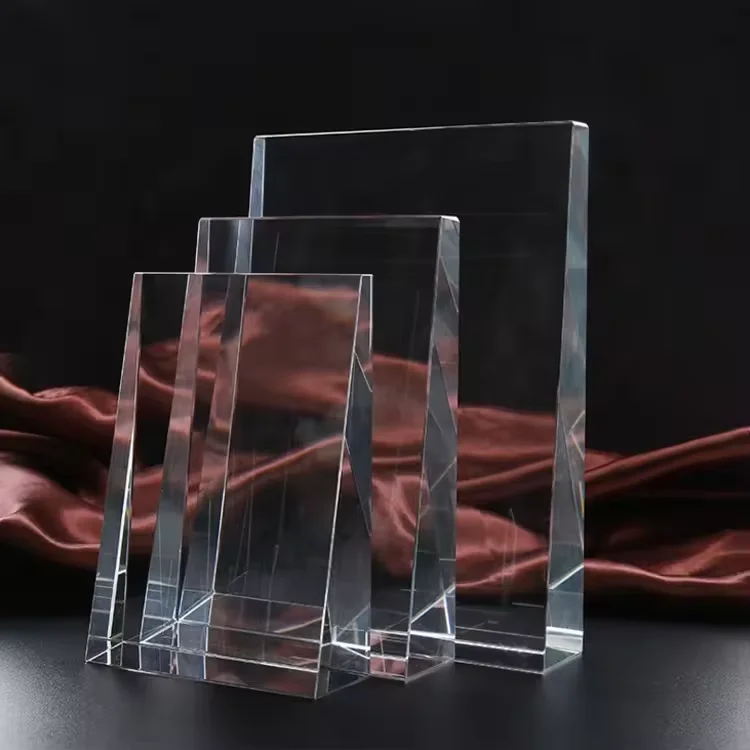 New Design Acrylic Awards Blue Laser Diamond Trophy Crystal Antique Gold Metal Crystal Award Trophy Glass Trophy Crystal