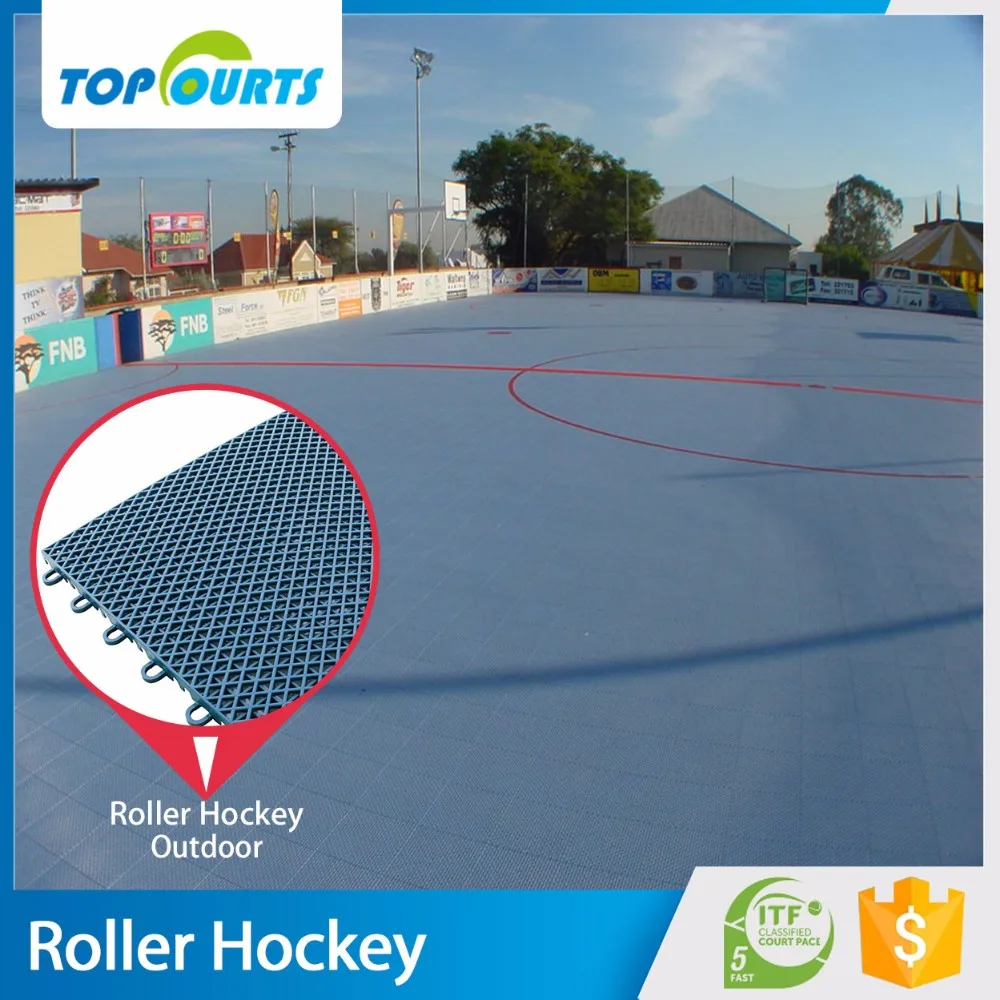 High rolling load PP plastic interlock roller hockey floor tile tiles
