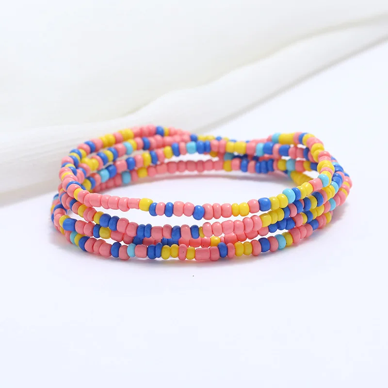 Colored crystal waist beads belly chain ,Stretchy String Rope Seed Color Bead For Waist Chain,fashion jewelry body chain.