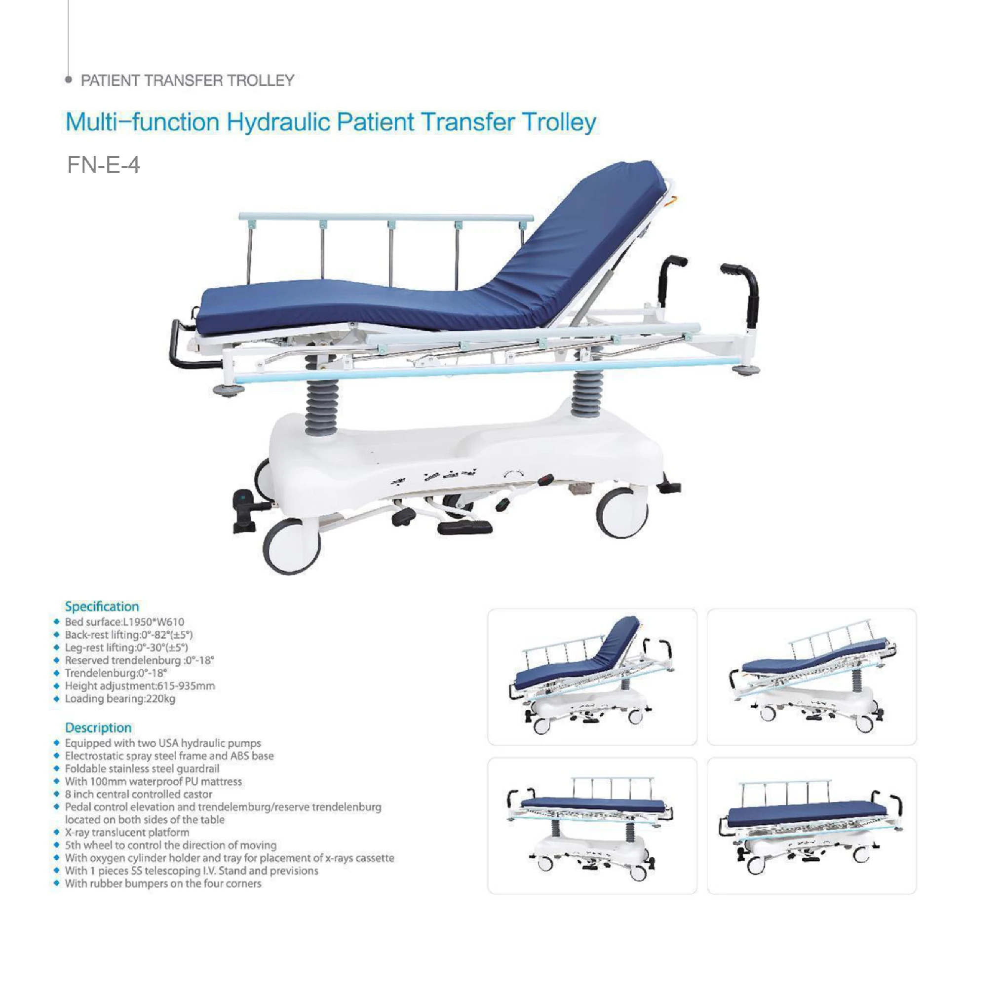 STR-D01 роскошные носилки из высококачественного материала ABS с импортной гидравлической системой подъема и полного