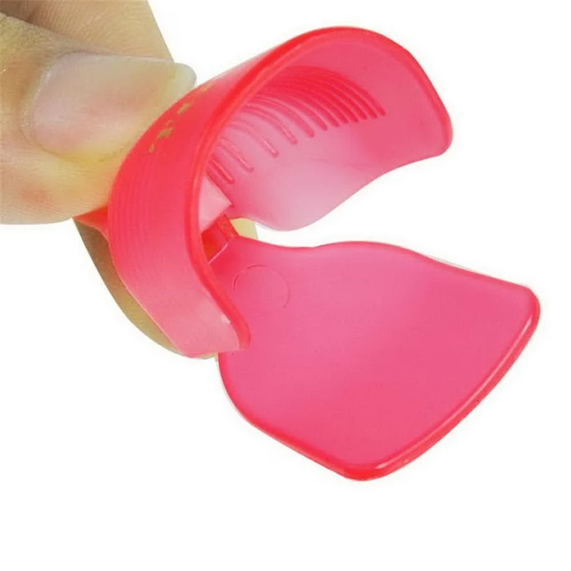 5Pcs Pack Nail Art Plastic Soak Off Toenail Foot Toe Cap Clip UV Gel Polish Remover Wrap Tool Pink