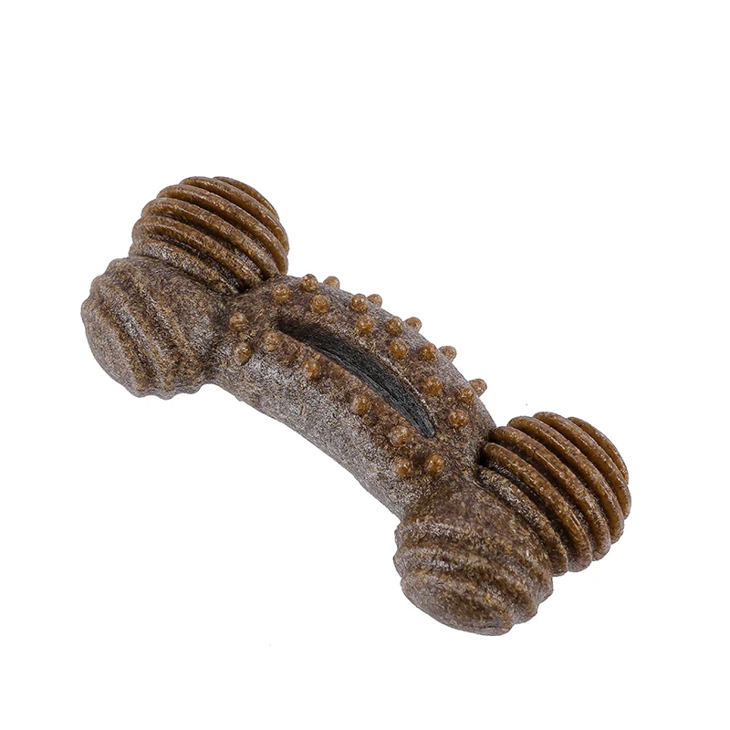 Wholesale Durable Tooth Cleaning Dog Bone Toy Squeaky Natural Rubber Dog Bone